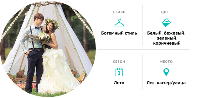 лесная свадьба в стиле бохо