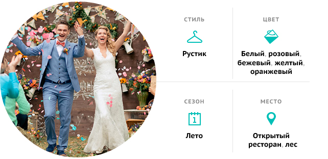 летняя свадьба в стиле рустик