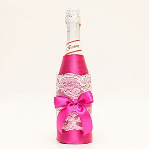 Как украсить бутылку шампанского на свадьбу своими руками