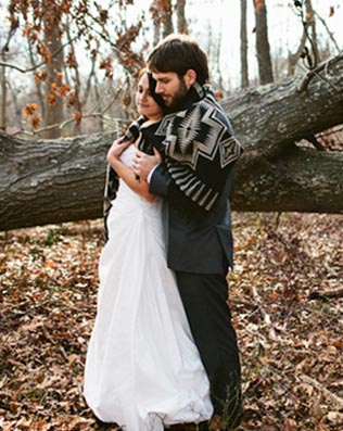 Теплая свадьба: шарф в образе жениха 