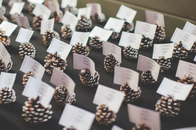Свадьба в деталях: шишки в зимнем декоре 
