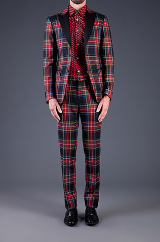 шотландская клетка в декоре свадьбы, образ жениха