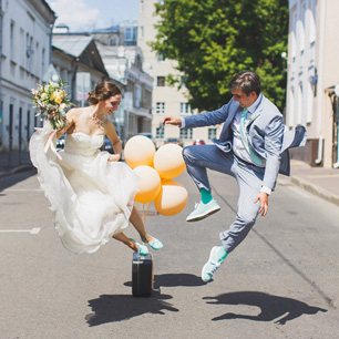 Мятная свадьба Максима и Анастасии с городской фотосессией