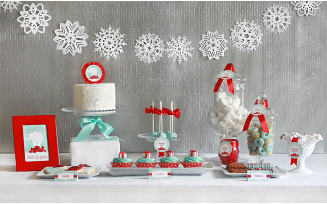 Сладкий стол красный-бирюзовый