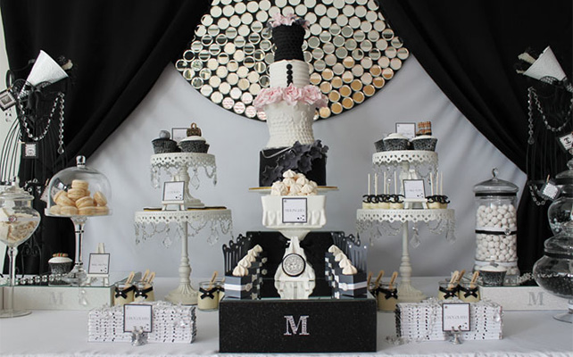 Сладкий стол черный-белый