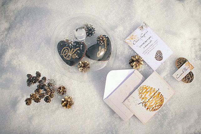 зимняя свадебная фотосессия, свадебная полиграфия