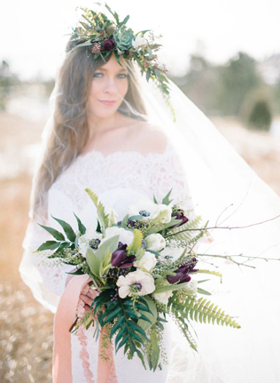 Цветочное вдохновение: сочетаем фату и венок невесты 