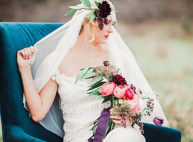 Цветочное вдохновение: сочетаем фату и венок невесты 