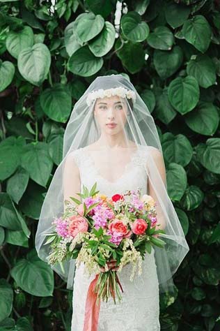 Цветочное вдохновение: сочетаем фату и венок невесты 