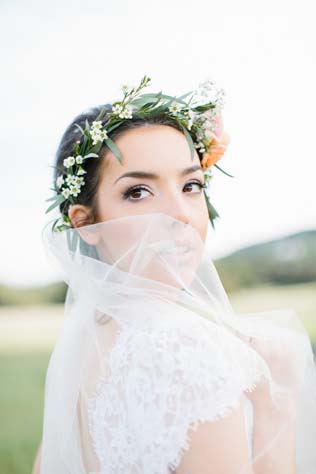 Цветочное вдохновение: сочетаем фату и венок невесты 