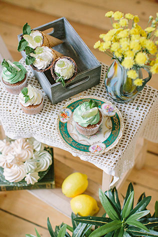 Солнечная весенняя свадебная фотосессия в стиле рустик, кексы