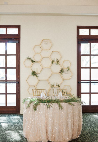 Свадебный тренд: соты и шестиугольники в декоре 