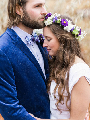 синий бархатный пиджак жениха 