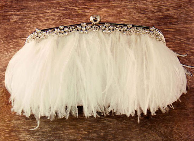 30 шикарных свадебных сумочек, сумочка с перьями