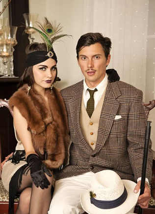 свадьба в стиле 1920-х годов, жених и невеста 