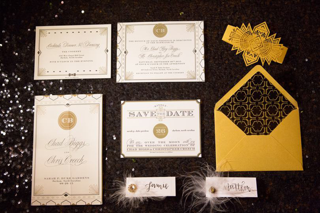 свадьба в стиле 1920-х годов, свадебная полиграфия 