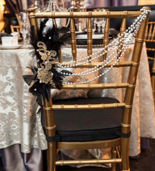 свадьба в стиле 1920-х годов, декор стульев 