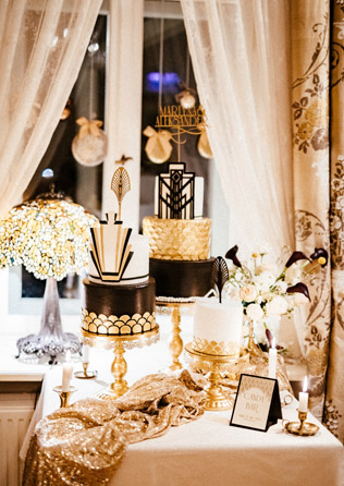 свадьба в стиле 1920-х годов, сладкий стол 