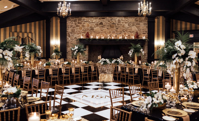свадьба в стиле 1920-х годов, декор банкетного зала 