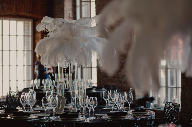 свадьба в стиле 1930-х годов, декор стола 