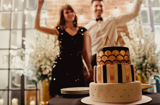 свадьба в стиле 1930-х годов, свадебный торт 