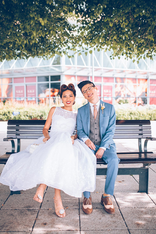 свадьба в стиле 1940-х годов, жених и невеста