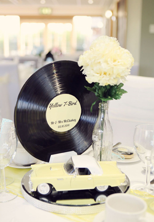 свадьба в стиле 1950-х годов, декор стола