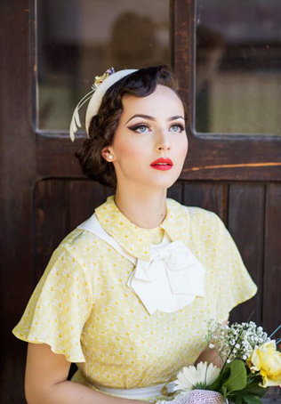 свадьба в стиле 1950-х годов, образ невесты 