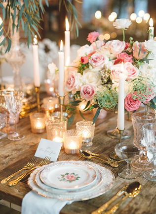 свадьба в стиле 1950-х годов, декор стола 