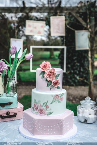 свадьба в стиле 1950-х годов, свадебный торт 