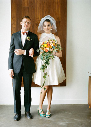 свадьба в стиле 1960-х годов, образ невесты 