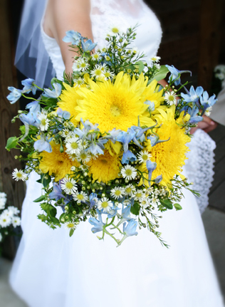 свадьба в стиле 1960-х годов, букет невесты