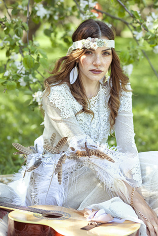 свадьба в стиле 1970-х годов, образ невесты 