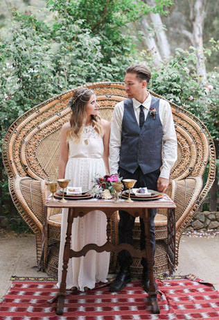 свадьба в стиле 1970-х годов, образы жениха и невесты 