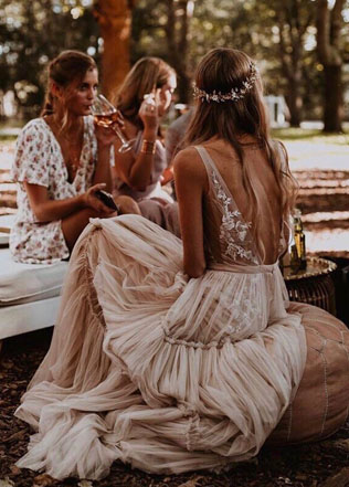 свадьба в стиле 1970-х годов, подружки невесты 