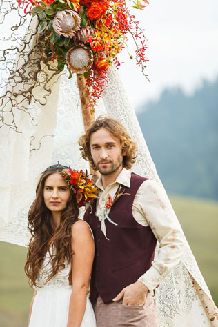 свадьба в стиле 1970-х годов, образы жениха и невесты 