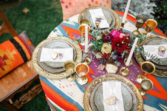  свадьба в стиле 1970-х годов, декор стола