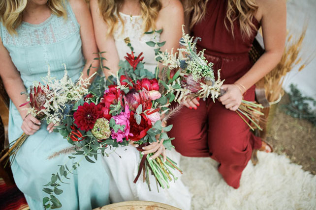 свадьба в стиле 1970-х годов, подружки невесты 