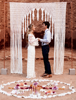 свадьба в стиле 1970-х годов, свадебная церемония 