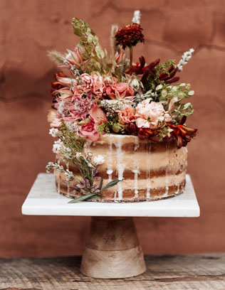 свадьба в стиле 1970-х годов, свадебный торт 