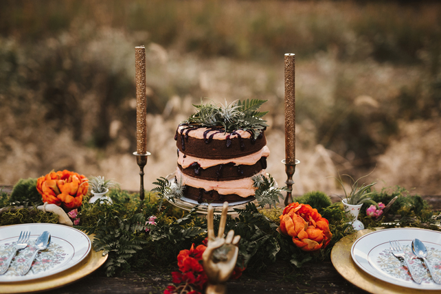 свадьба в стиле 1970-х годов, свадебный торт 