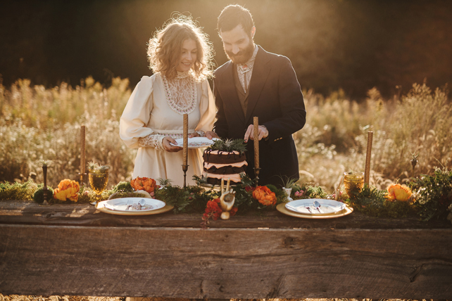 свадьба в стиле 1970-х годов, декор стола 