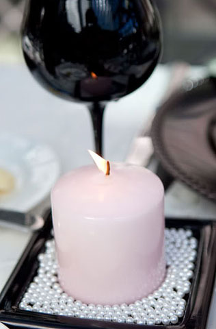 свадьба в стиле Шанель, декор стола