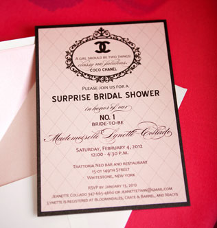 свадьба в стиле Шанель, приглашение
