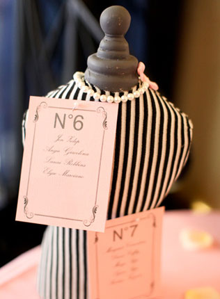 свадьба в стиле Шанель, номер стола