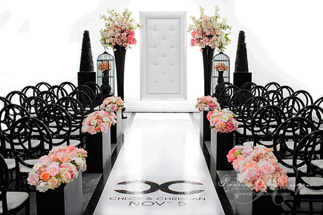 свадьба в стиле Шанель, декор церемонии