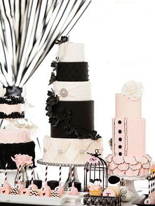 свадьба в стиле Шанель, свадебный торт
