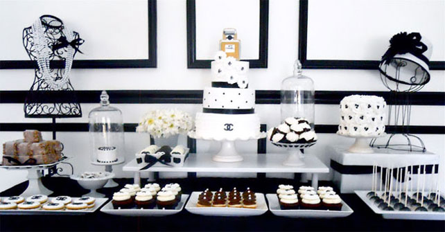 свадьба в стиле Шанель, сладкий стол