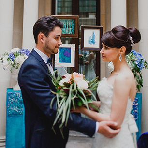 Свадьба Сергея и Евгении в синем цвете