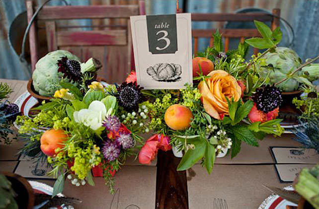 свадебная флористика, овощи